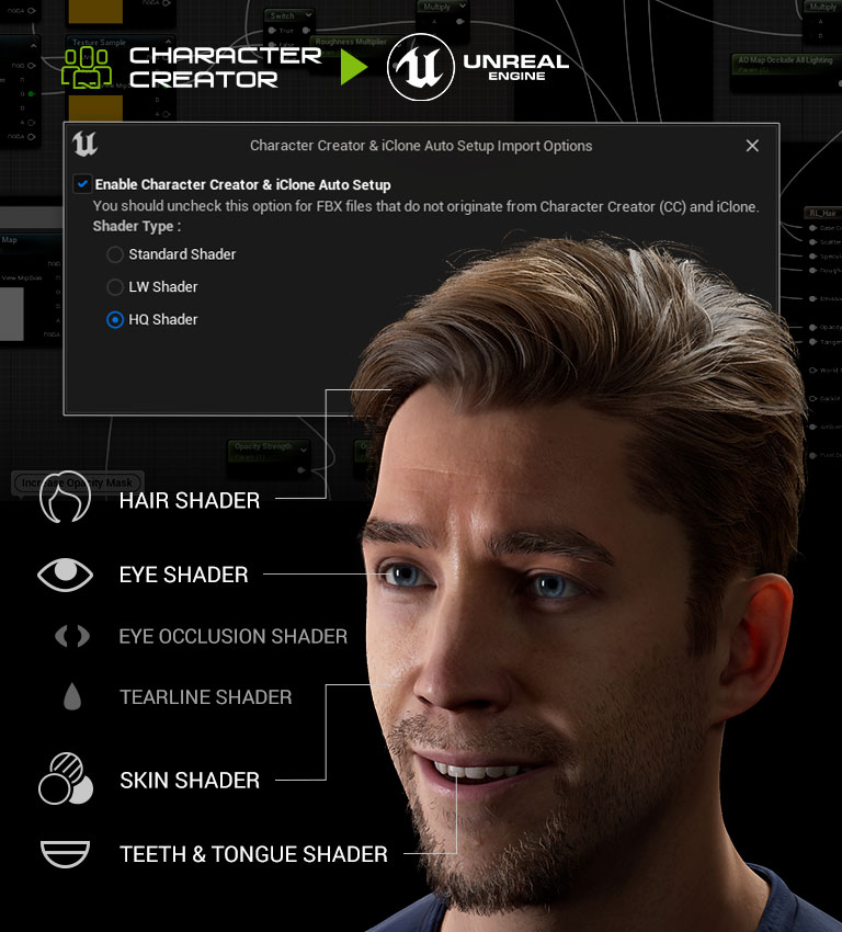 Auto Setup For Unreal Engine Character Creator