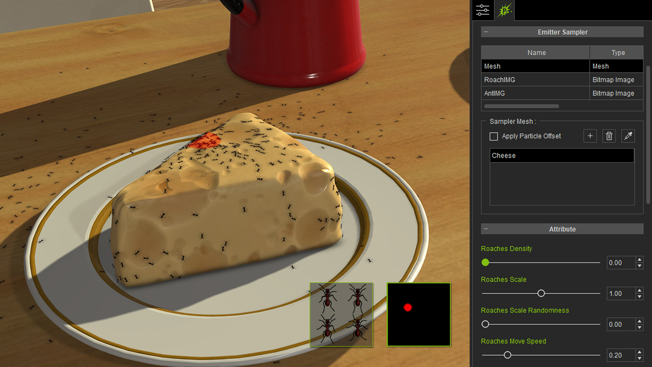 PopcornFX screenshot - Mesh as Emitter