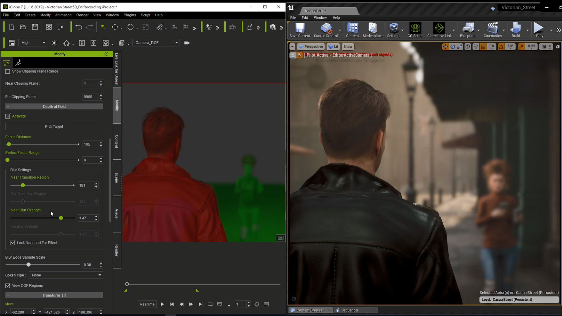 iClone Unreal Live Link screenshot - Camera Control