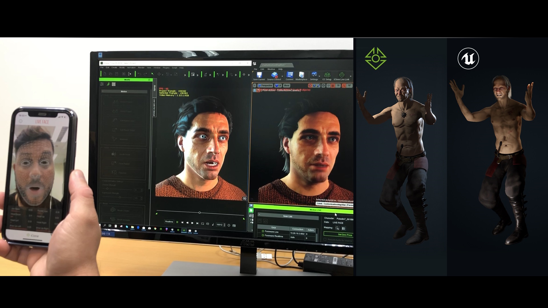 iClone Unreal Live Link screenshot - Live Mocap