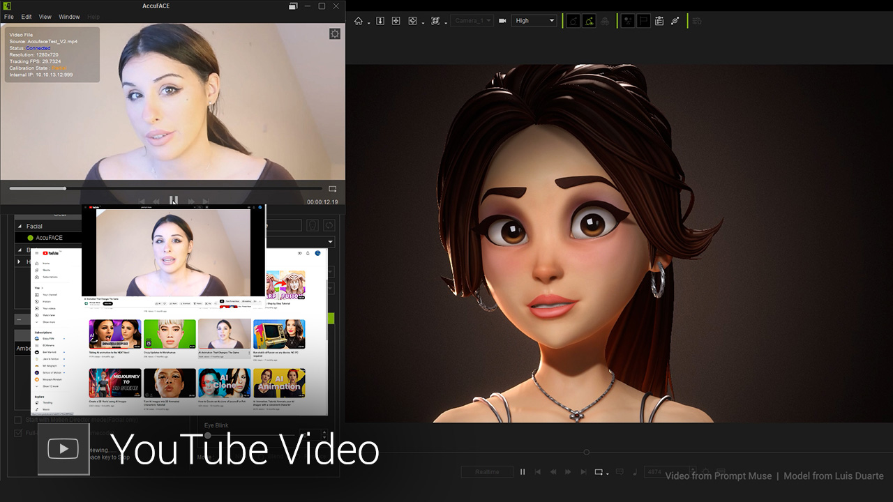 AccuFACE screenshot - Video YouTube