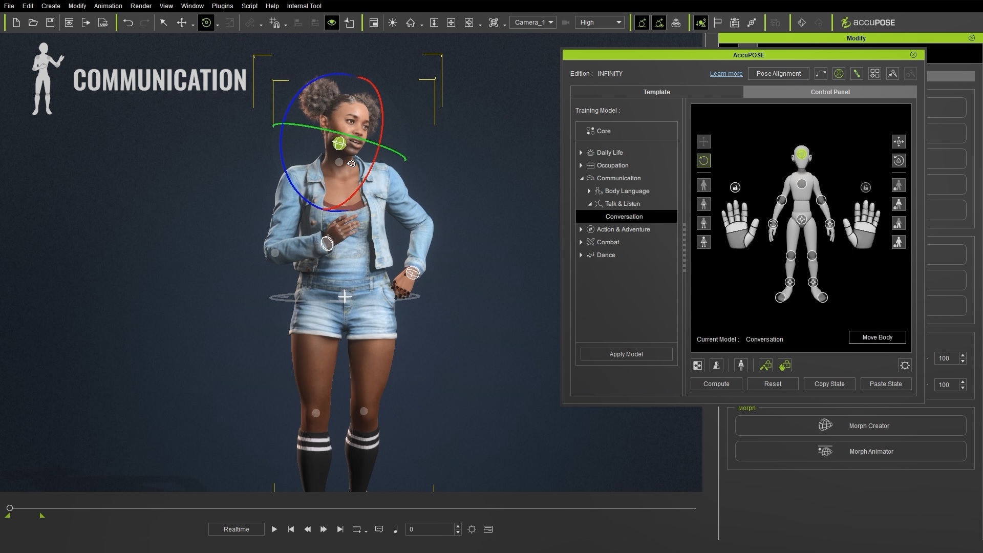 AccuPOSE screenshot - Communication