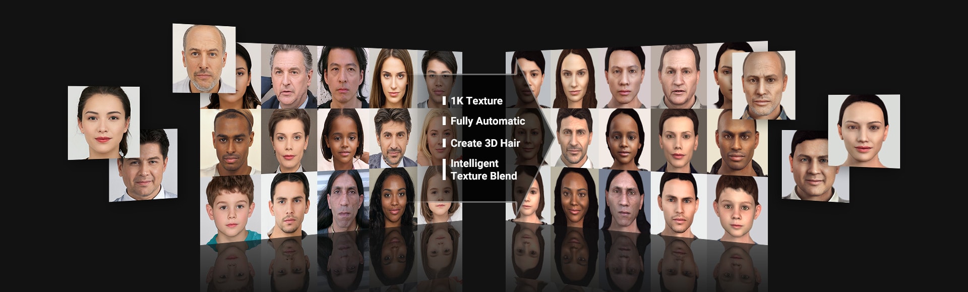 headshot - 3d face and 3d hair creation