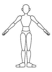 create cartoon character - human bone