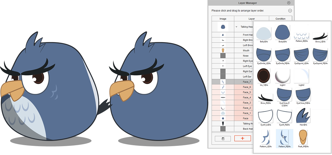Cartoon Animator - head turn animation face component
