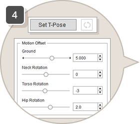 body motion capture mocap animation - set T-pose