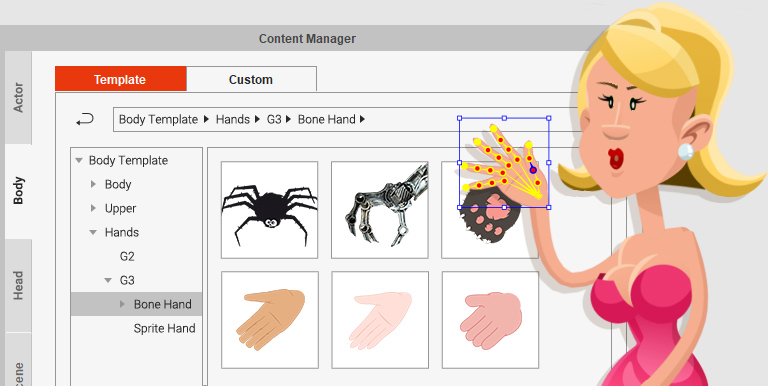 hand motion capture mocap animation - hand library