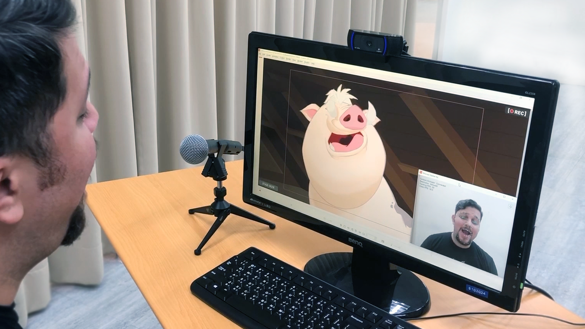 motion capture mocap animation - real time face tracking