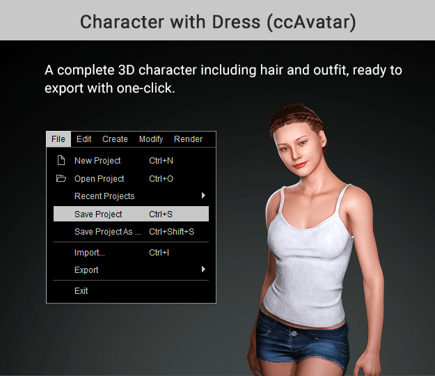 headshot - 3d model and hair library