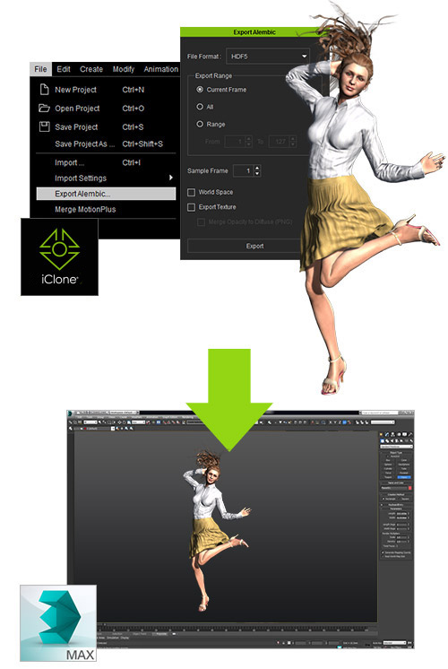 alembic export - iclone UI