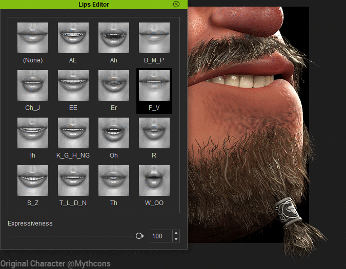 lipsync animation - lips editor