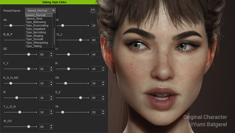 lipsync animation - talking style editor
