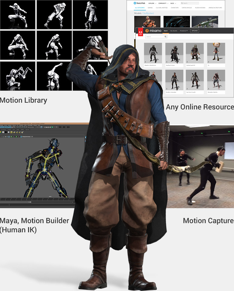 bring in motion data via animation pipeline - 3DXchange