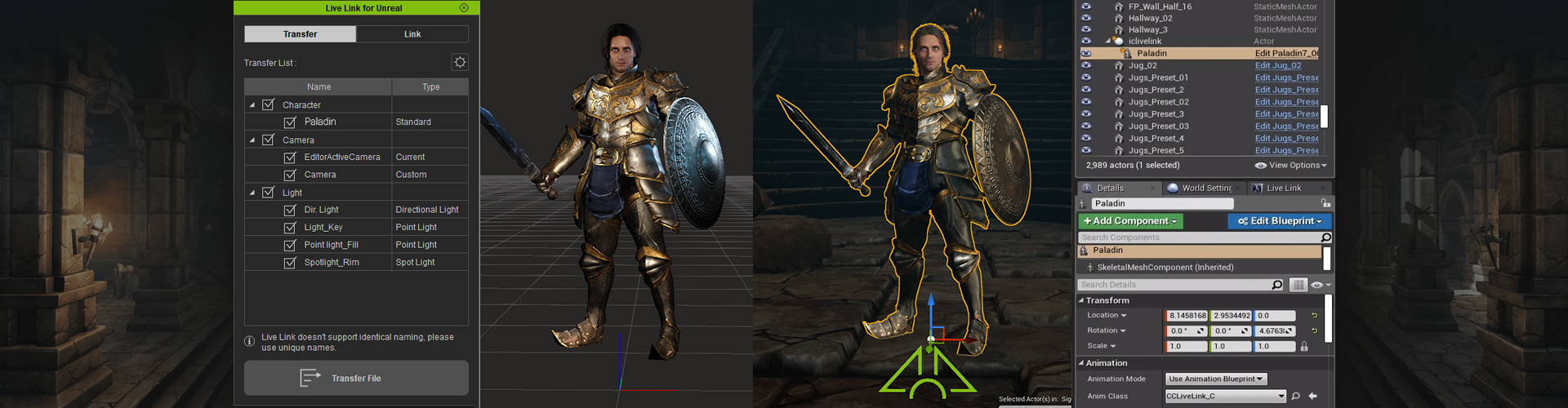 unreal character animation - iclone unreal live link asset transfer