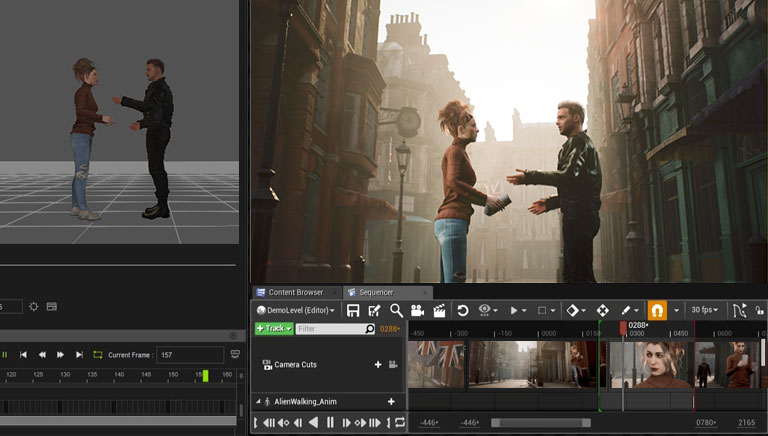 unreal animation - nonlinear editing