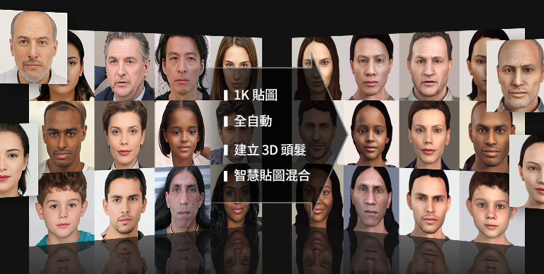 headshot - 3d face and 3d hair creation