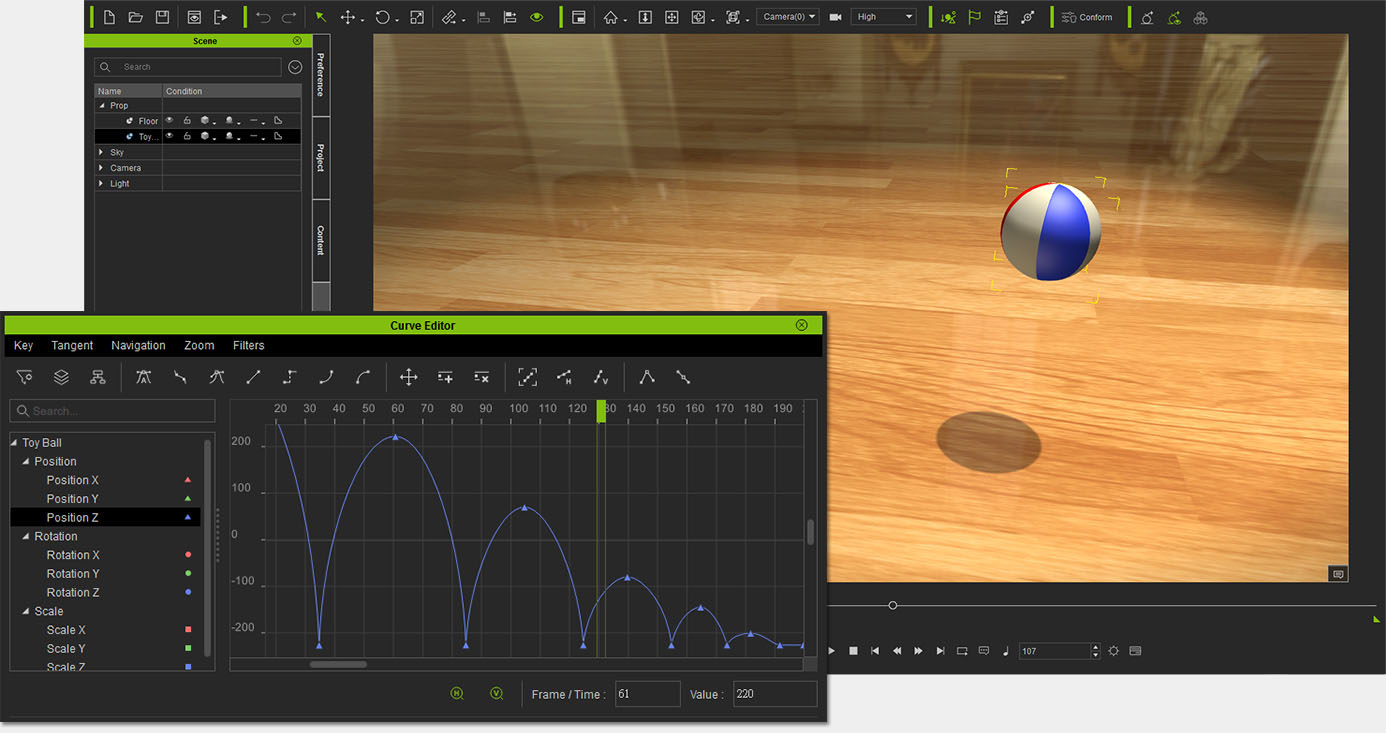 3D 動畫製作軟體 - iClone 曲線編輯器